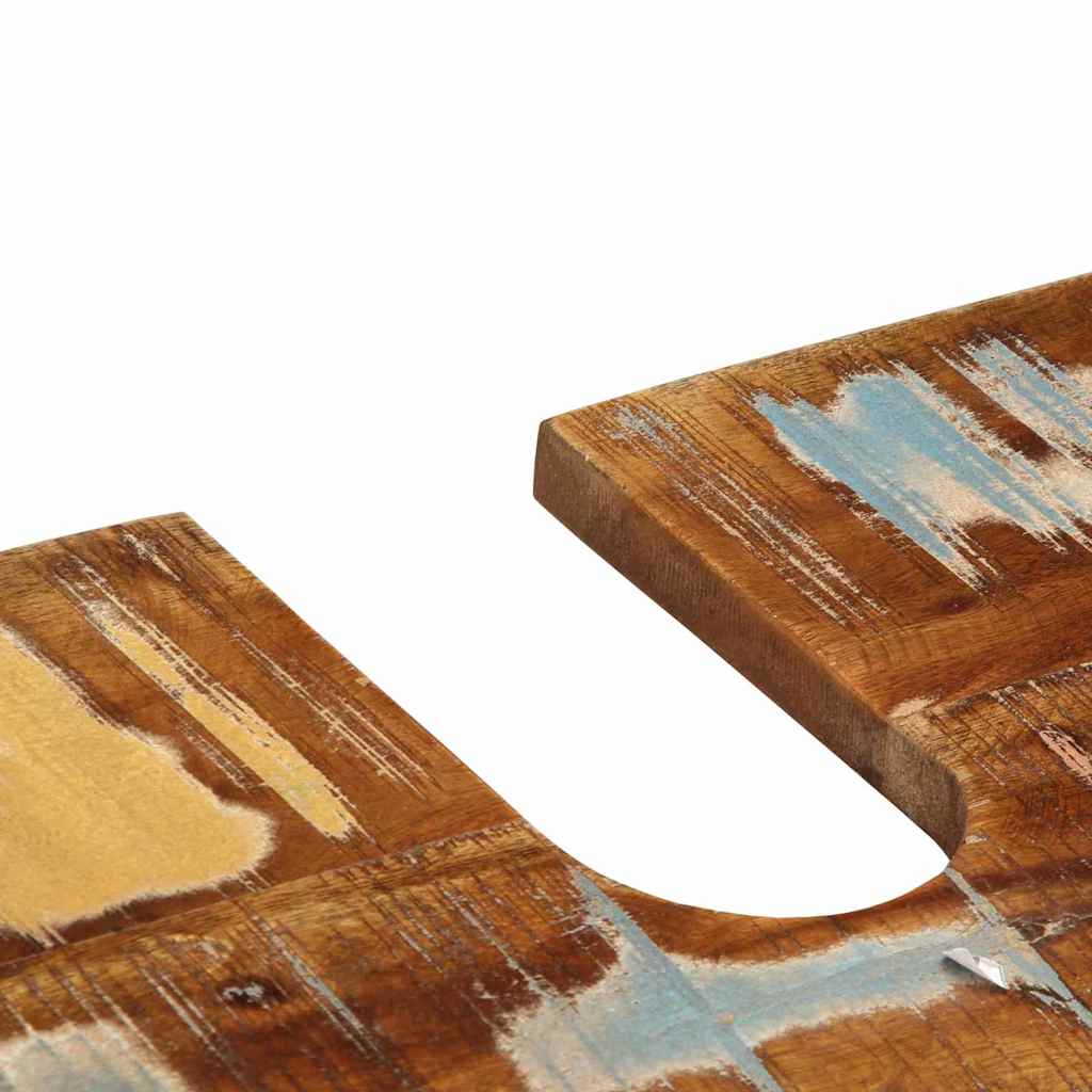 Badrumsmöbelset 4 Pcs Flerfärgad Och Svart Solid Återvunnen Trä