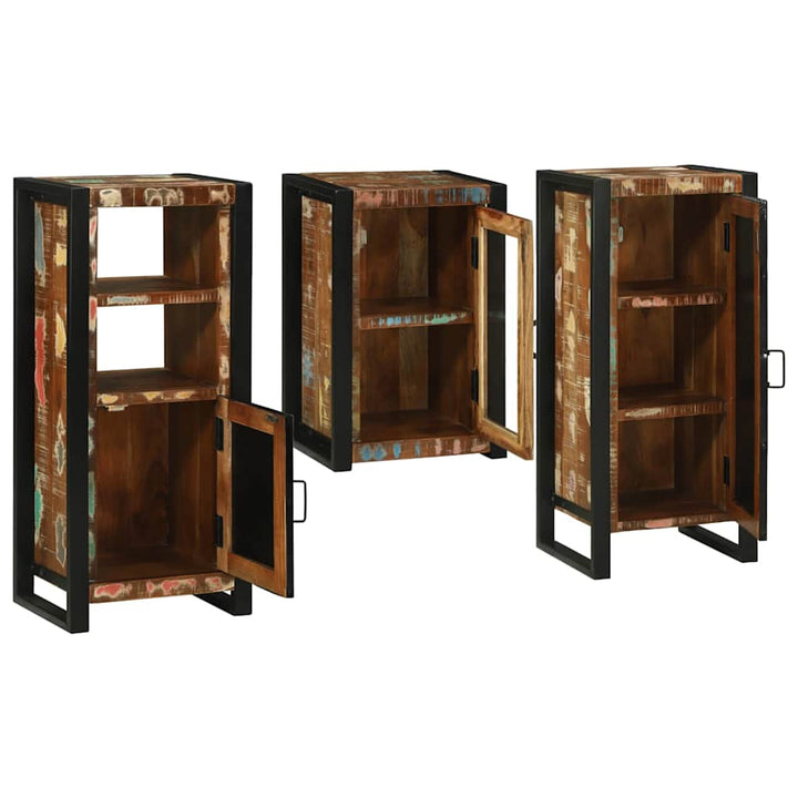 Badrumsmöbelset 3 Pcs Flerfärgsdesign Massivt Återvunnet Trä