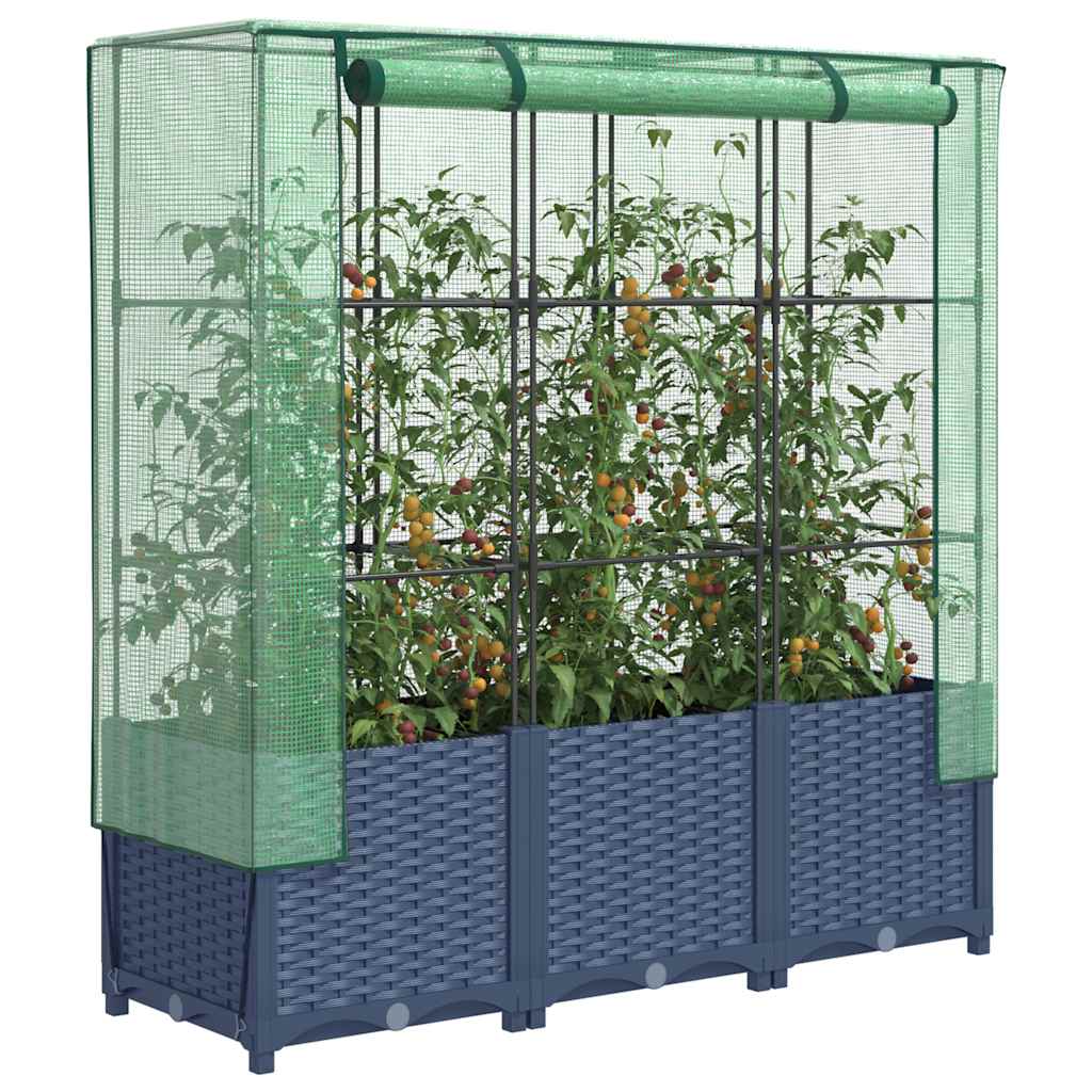 Odlingslåda Med Växthusöverdrag Rottinglook