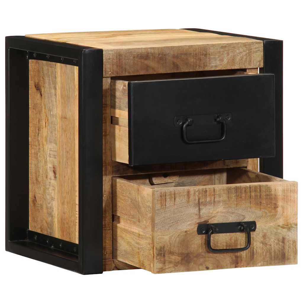 Sängbord 40X35X40 Cm Massivt Grovt Trä Mango