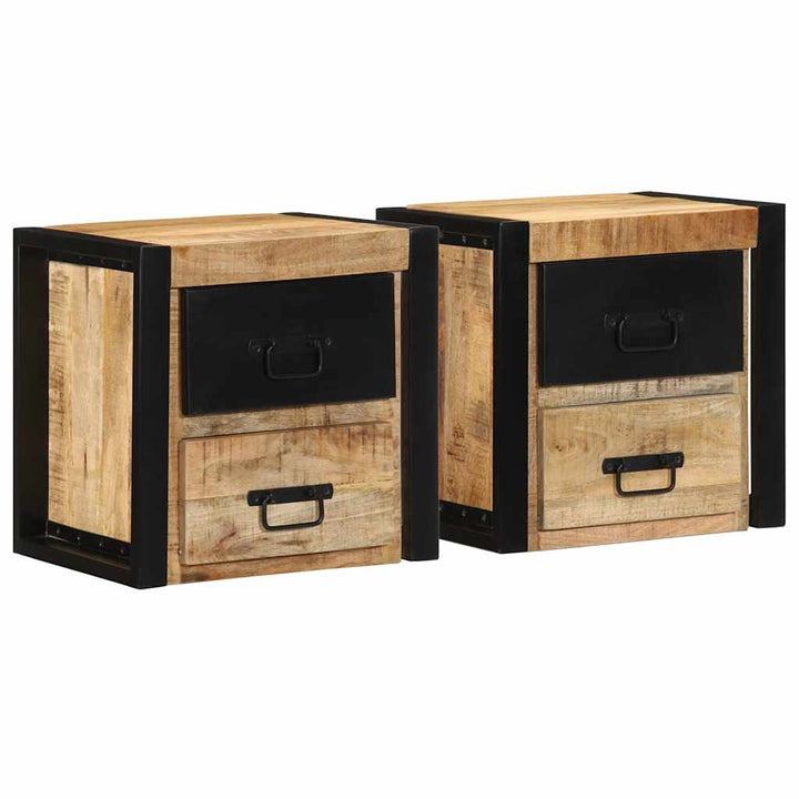 Sängbord 40X35X40 Cm Massivt Grovt Trä Mango