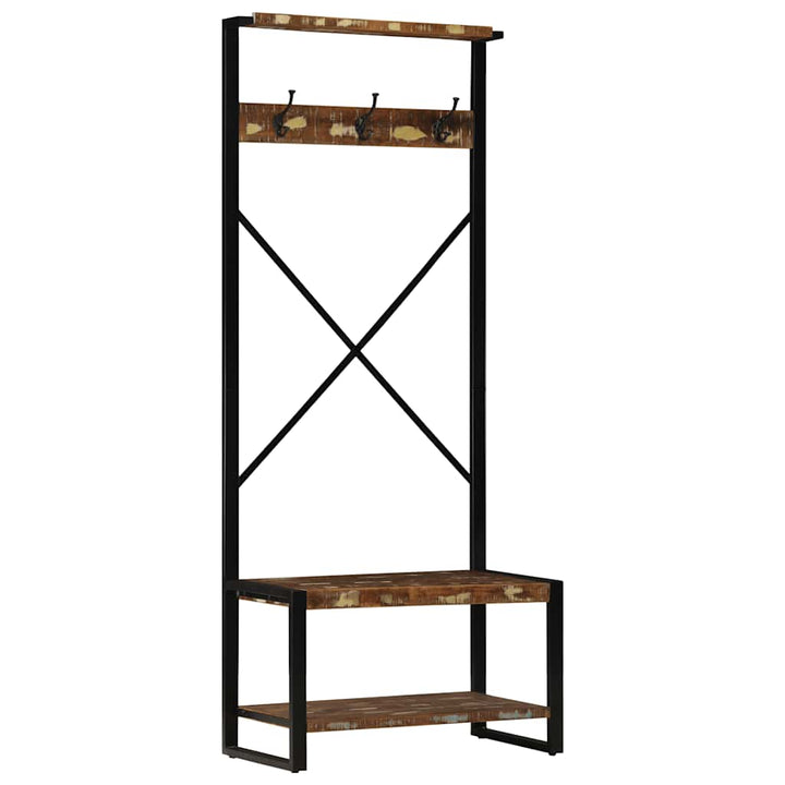Klädhängare Flerfärgad 80X40X190 Cm Massivt Trä Återvunnet