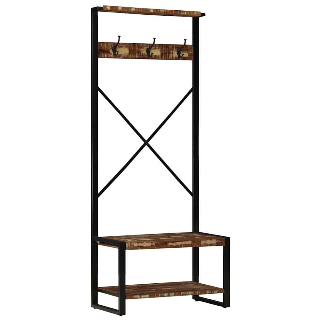 Klädhängare Flerfärgad 80X40X190 Cm Massivt Trä Återvunnet