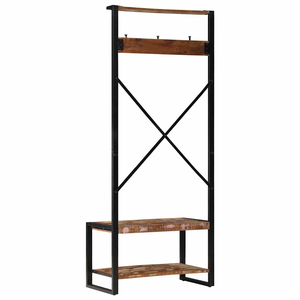 Klädhängare Flerfärgad 80X40X190 Cm Massivt Trä Återvunnet