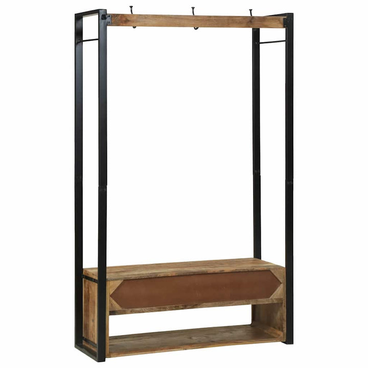 Klädhängare Med Låda Brun 110 X 40 X 179 Cm Massivt Mangoträ