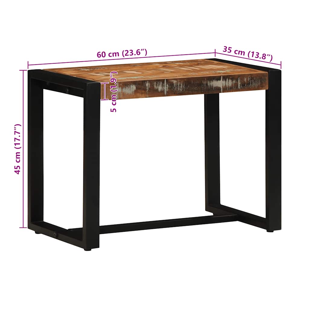 Bänk Flerfärgad 60X35X45 Cm Massivt Trä Återvunnet