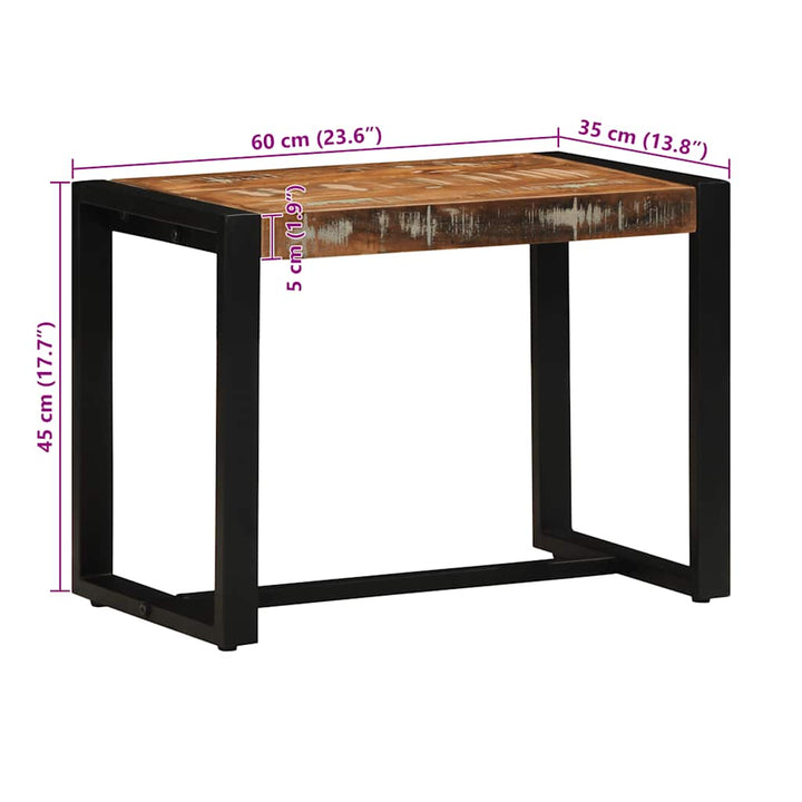 Bänk Flerfärgad 60X35X45 Cm Massivt Trä Återvunnet