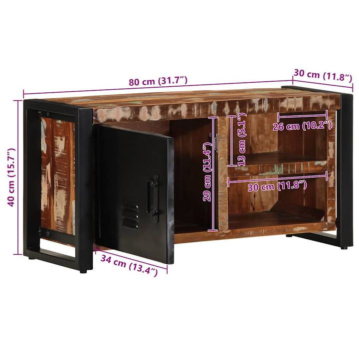 Tv-Bänk 80X30X40 Cm Massivt Trä Återvunnet