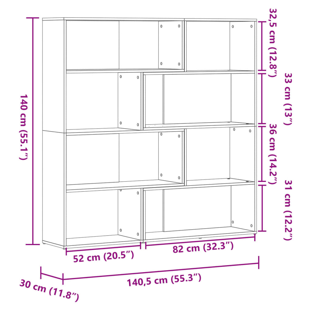 Bokhylla Hörn 4 Hyllplan 85X85X140 Cm
