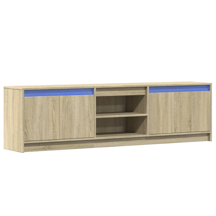 Tv-Bänk Med Leds Sonoma-Ek 180X34X50 Cm Konstruerat Trä