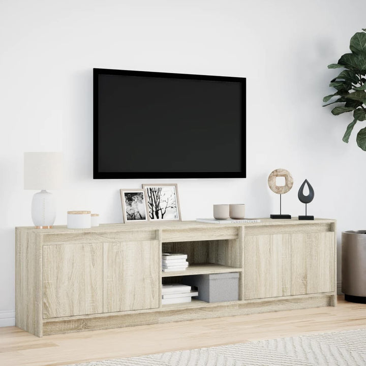 Tv-Bänk Med Leds Sonoma-Ek 180X34X50 Cm Konstruerat Trä