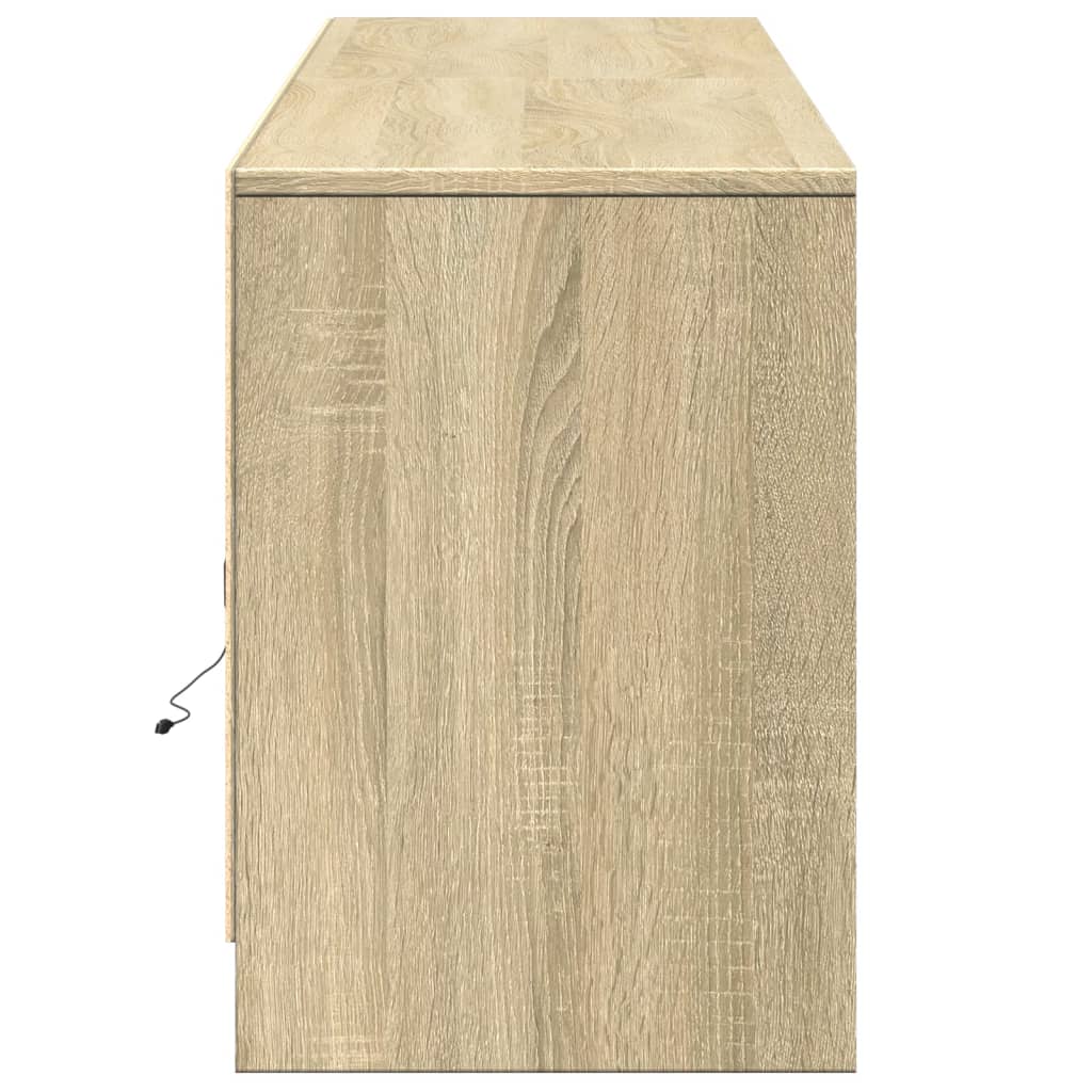 Tv-Bänk Med Leds Sonoma-Ek 180X34X50 Cm Konstruerat Trä