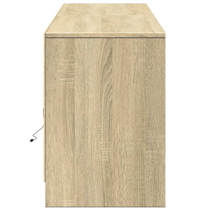 Tv-Bänk Med Leds Sonoma-Ek 180X34X50 Cm Konstruerat Trä