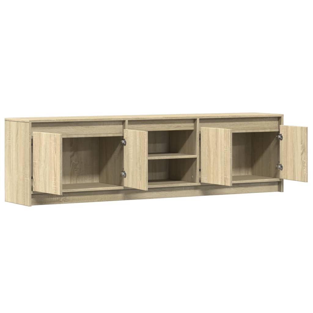 Tv-Bänk Med Leds Sonoma-Ek 180X34X50 Cm Konstruerat Trä