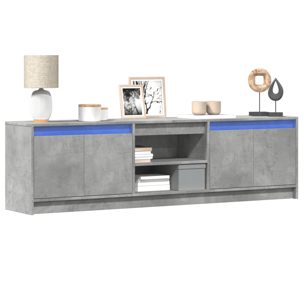 Tv-Bänk Med Leds Sonoma-Ek 180X34X50 Cm Konstruerat Trä