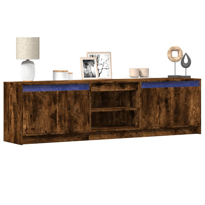Tv-Bänk Med Leds Sonoma-Ek 180X34X50 Cm Konstruerat Trä