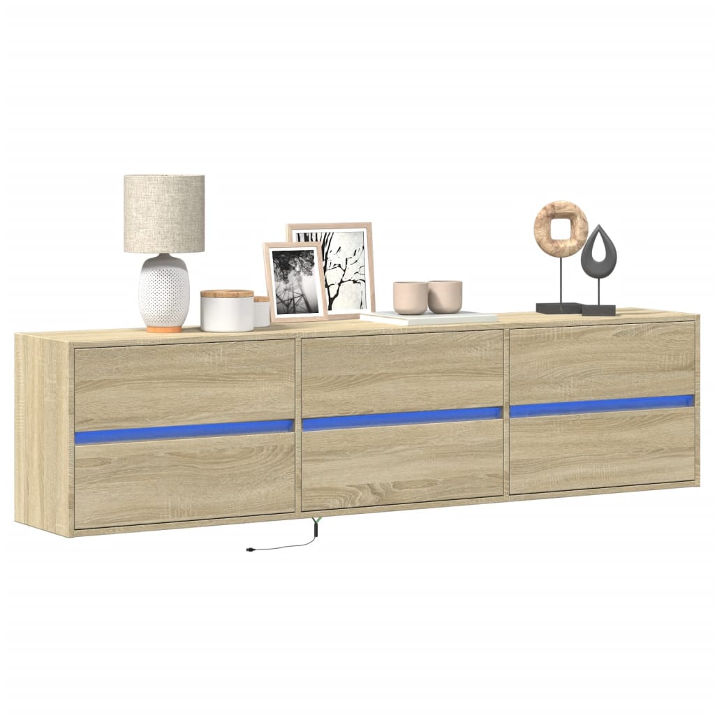 Väggmonterad Tv-Bänk Led 2 St 41X31X45 Cm