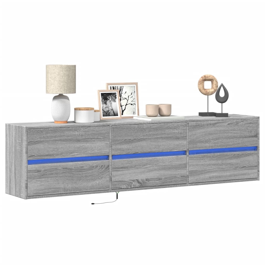 Väggmonterad Tv-Bänk Led 2 St 41X31X45 Cm