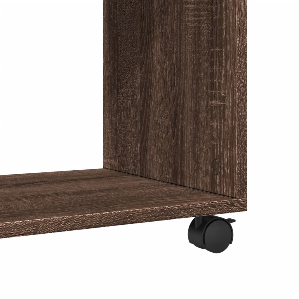 Sidobord Med Hjul 70X35X60 Cm Konstruerat Trä