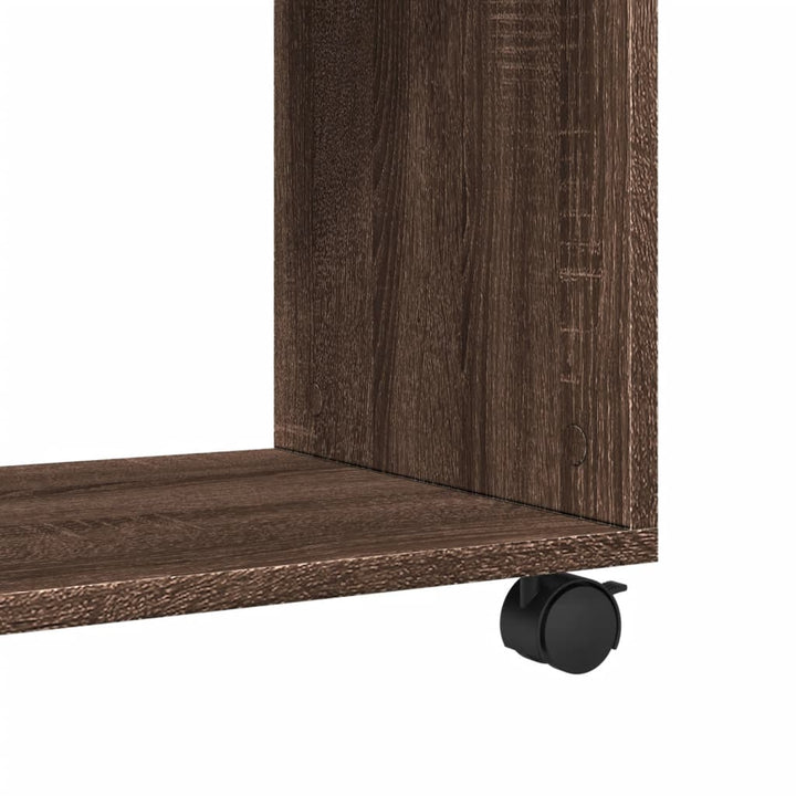 Sidobord Med Hjul 70X35X60 Cm Konstruerat Trä