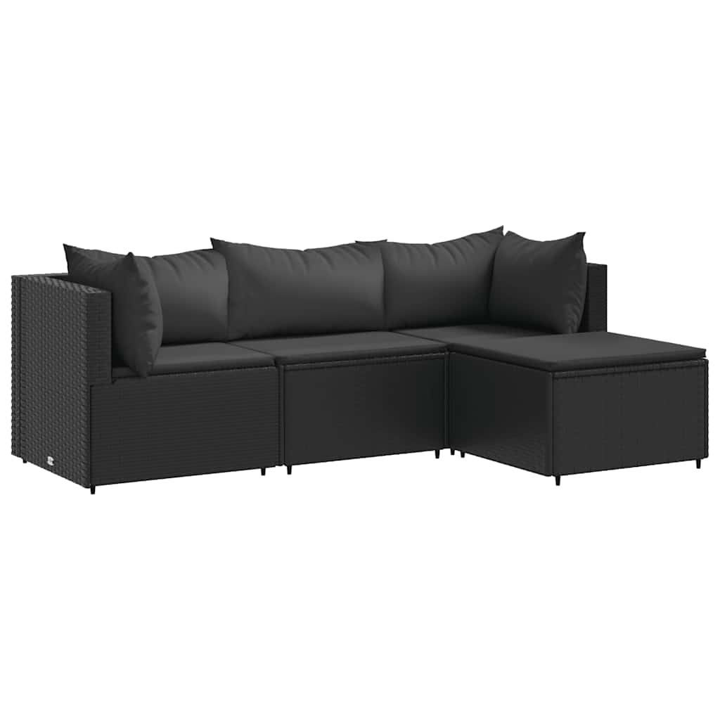 Loungegrupp För Trädgården Med Dynor 4 Delar Konstrotting