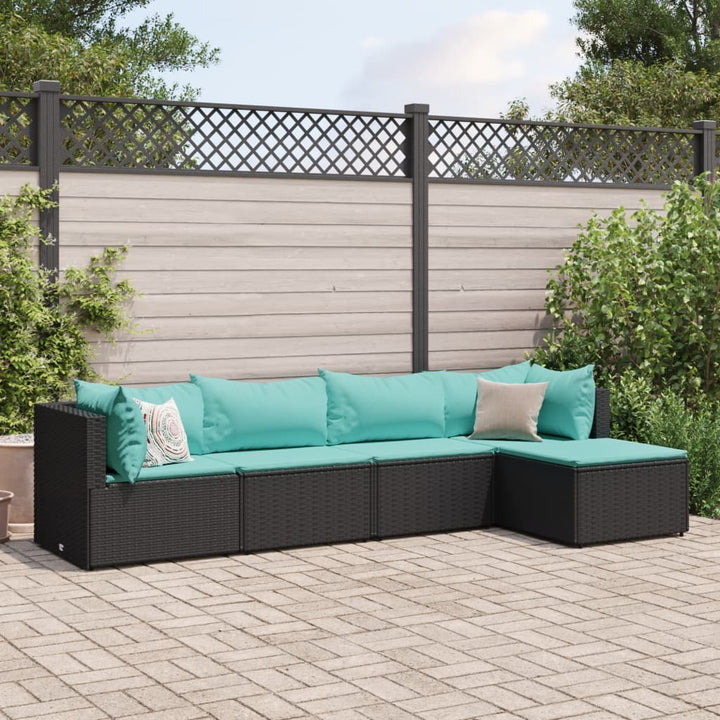 Loungegrupp Med Dynor 5 Delar Brun Konstrotting