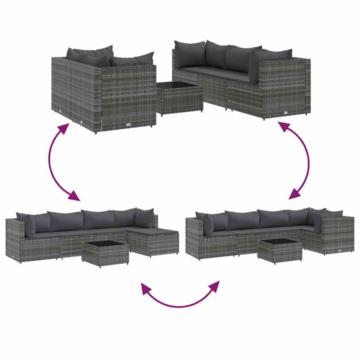 Loungegrupp För Trädgården Med Dynor 6 Delar Konstrotting