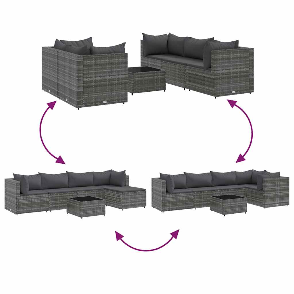 Loungegrupp För Trädgården Med Dynor 6 Delar Konstrotting