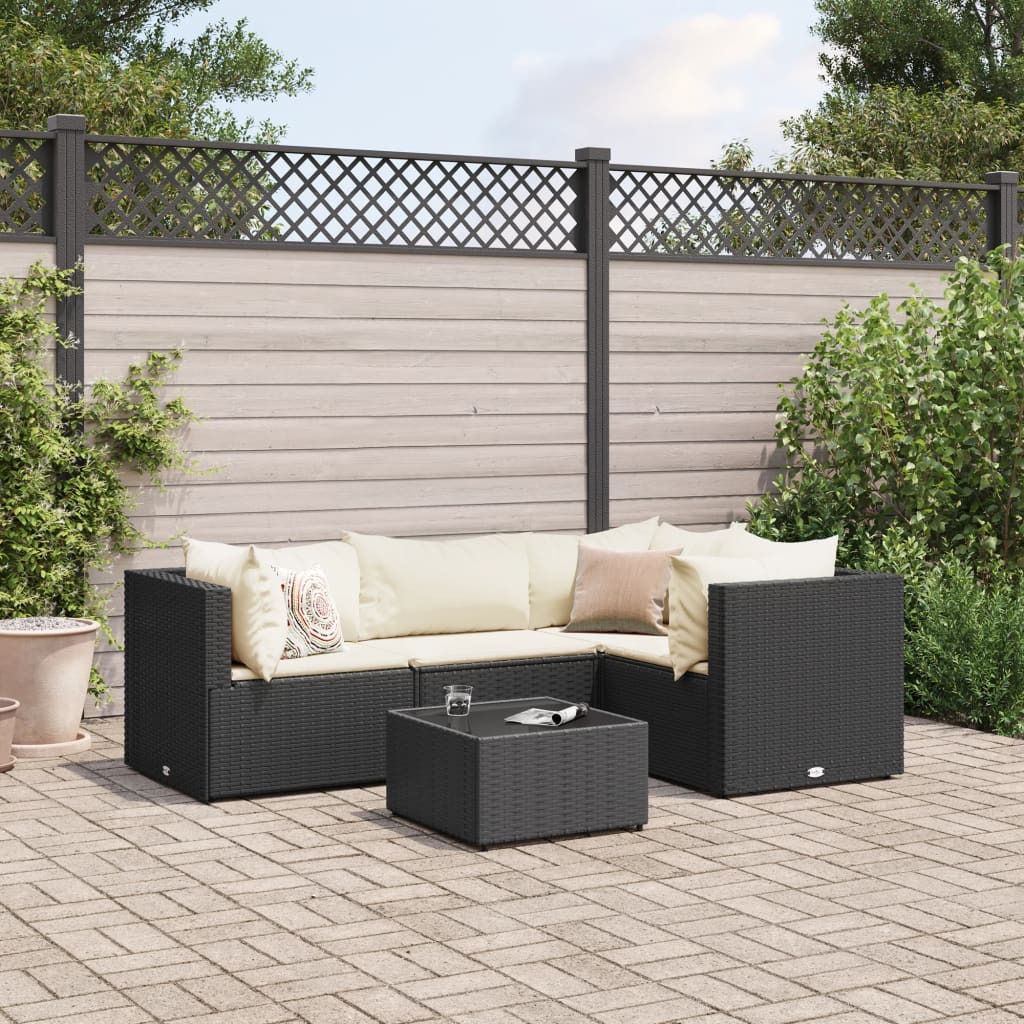 Loungegrupp Med Dynor 5 Delar Brun Konstrotting