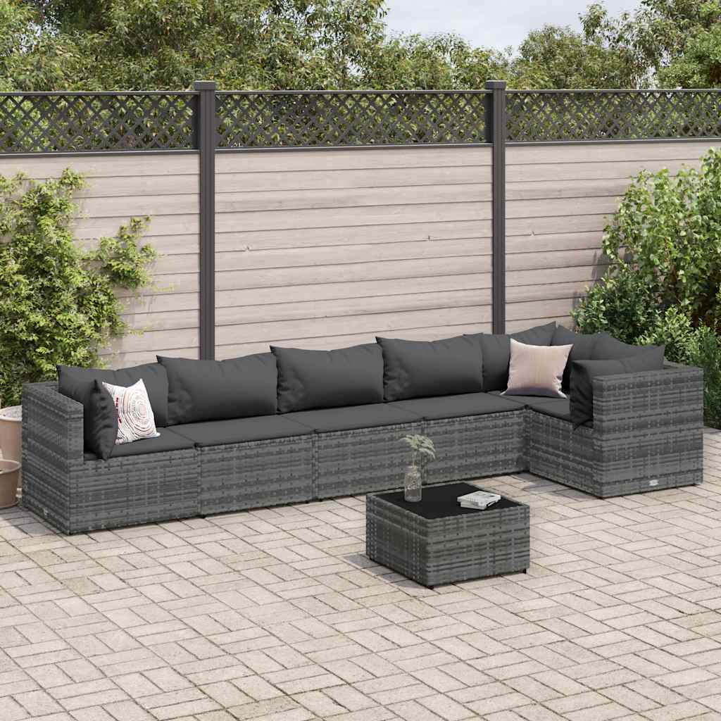 Loungegrupp Med Dynor 5 Delar Brun Konstrotting