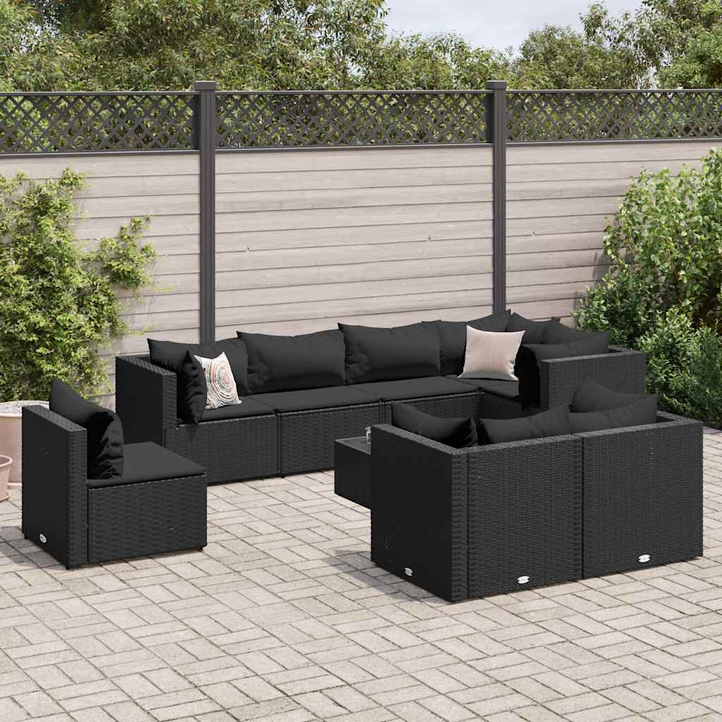 Loungegrupp För Trädgården Med Dynor 7 Delar Konstrotting Brun