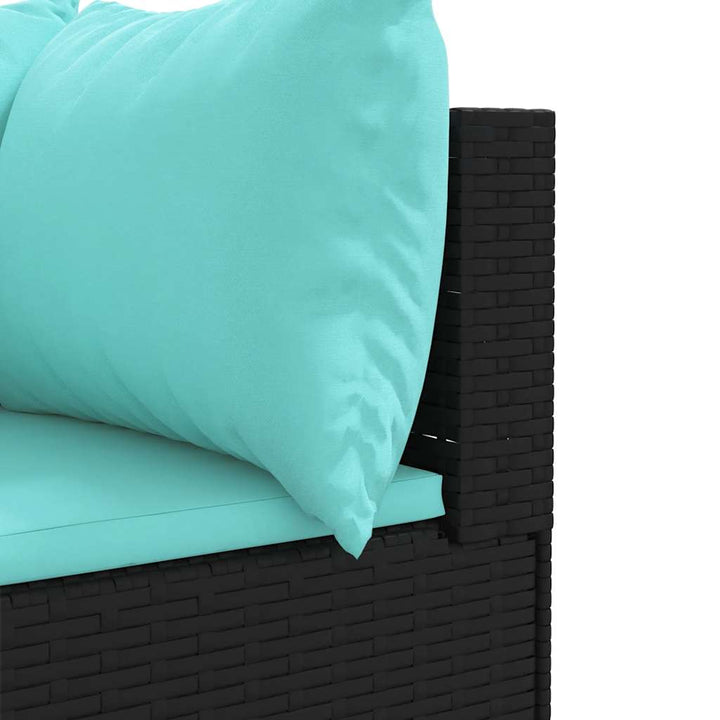 Loungegrupp Med Dynor 6 Delar Svart Konstrotting