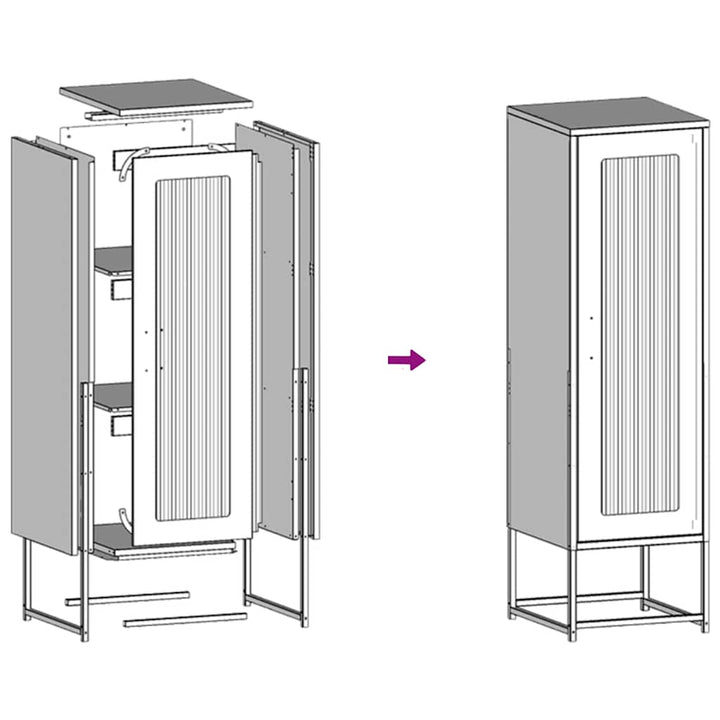 Highboard 36X39X123 Cm Kallvalsat Stål
