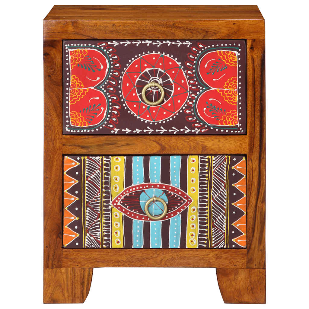 Sängbord 2 St 35X35X45 Cm Massivt Trä Akacia