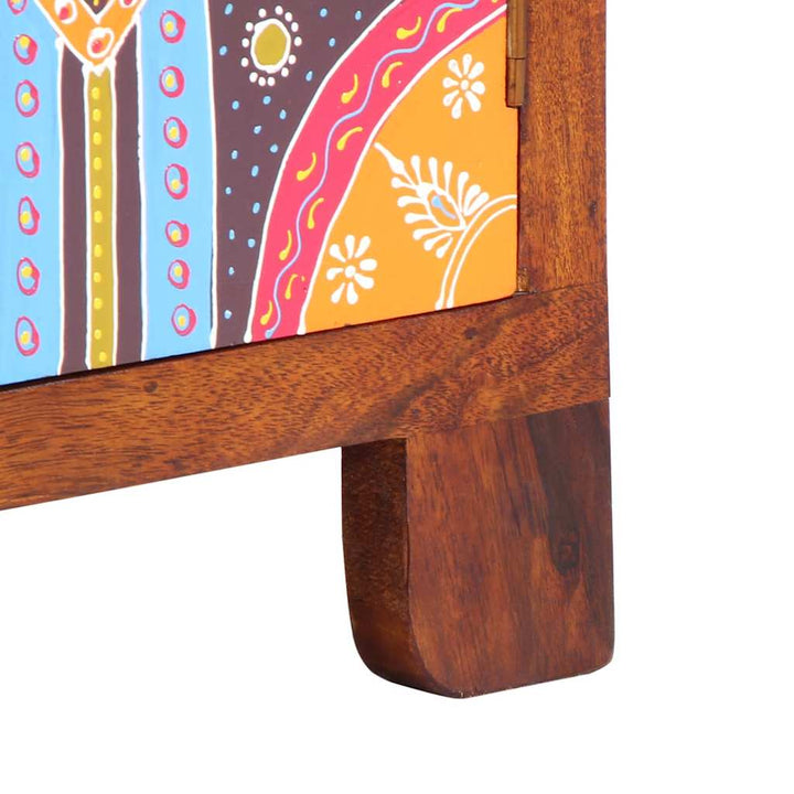 Tv-Bänk Flerfärgad 110X30X40 Massivt Trä Akacia
