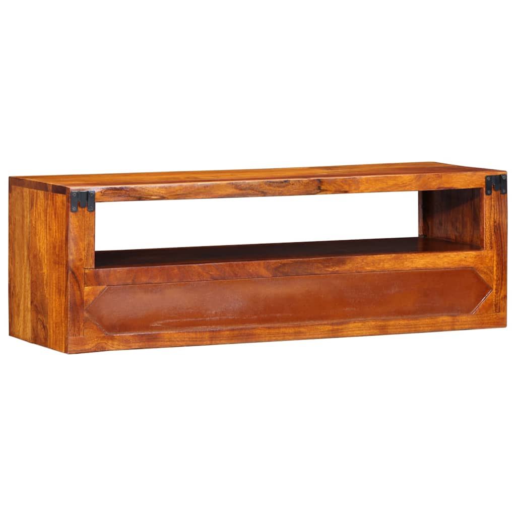 Väggmonterat Tv-Skåp Flerfärgat 90X30X30 Massivt Trä Akacia