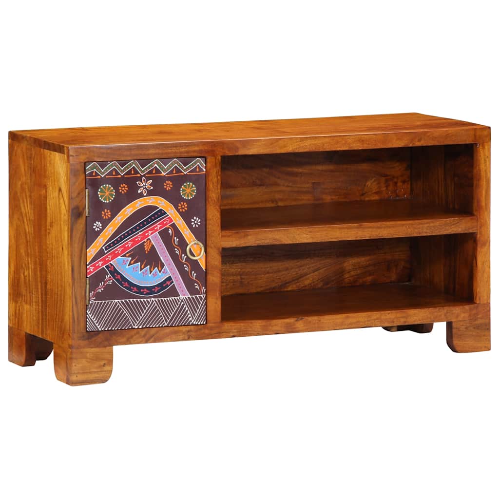 Tv-Bänk Flerfärgad 90X30X45 Massivt Trä Akacia