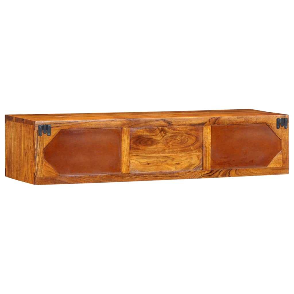 Väggmonterat Tv-Skåp Flerfärgat 100X30X22 Massivt Trä Akacia