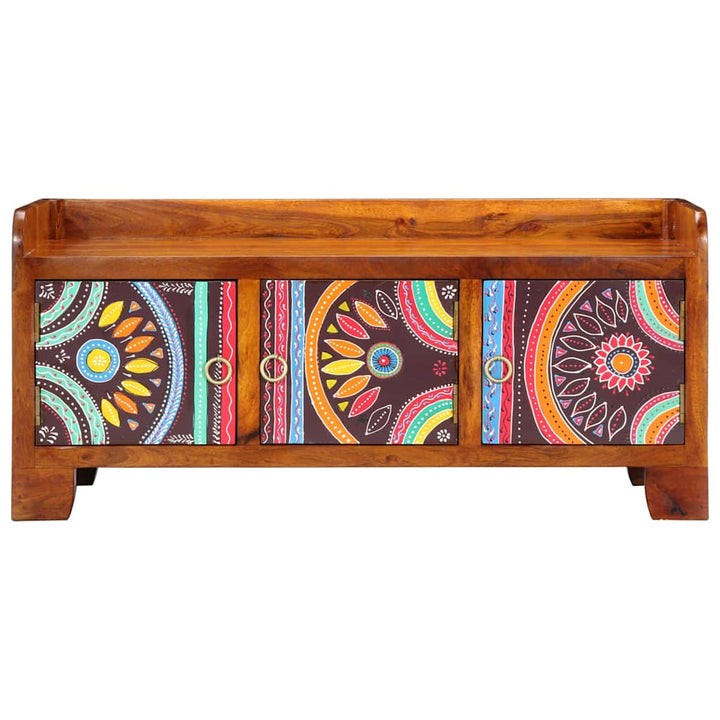 Skoskåp Flerfärgsdesign 90 X 35 X 40 Cm Massivt Akaciaträ