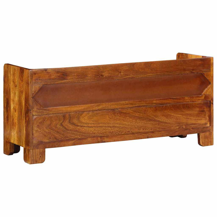 Skobänk Med Låda Honung Brun 100 X 35 X 45 Cm Akacia Massivträ