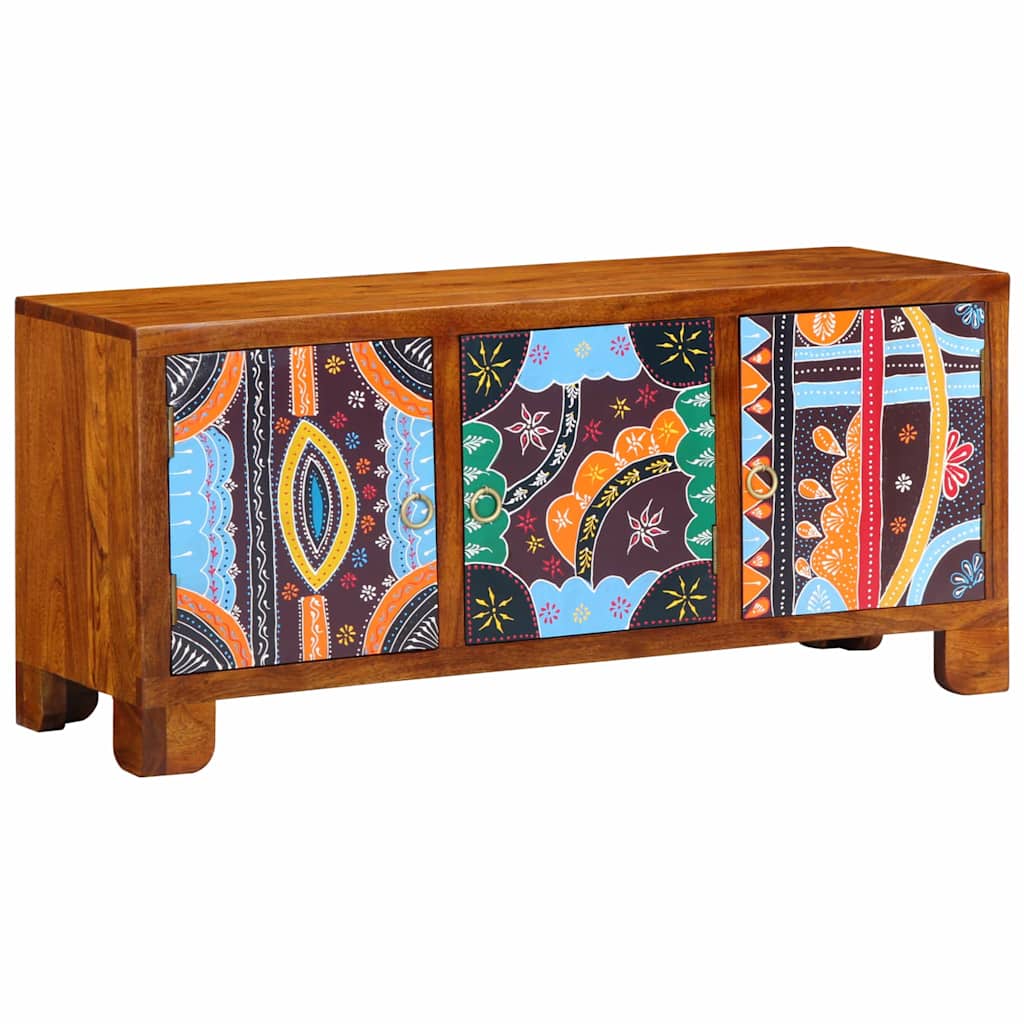 Skobänk Med Dörr Honung Brun 100 X 35 X 45 Cm Akacia Massivträ