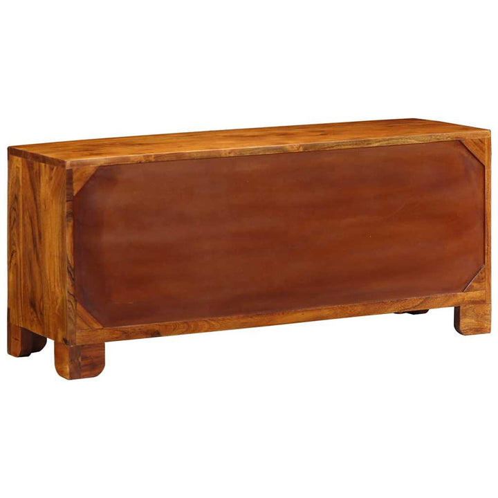 Skobänk Med Dörr Honung Brun 100 X 35 X 45 Cm Akacia Massivträ