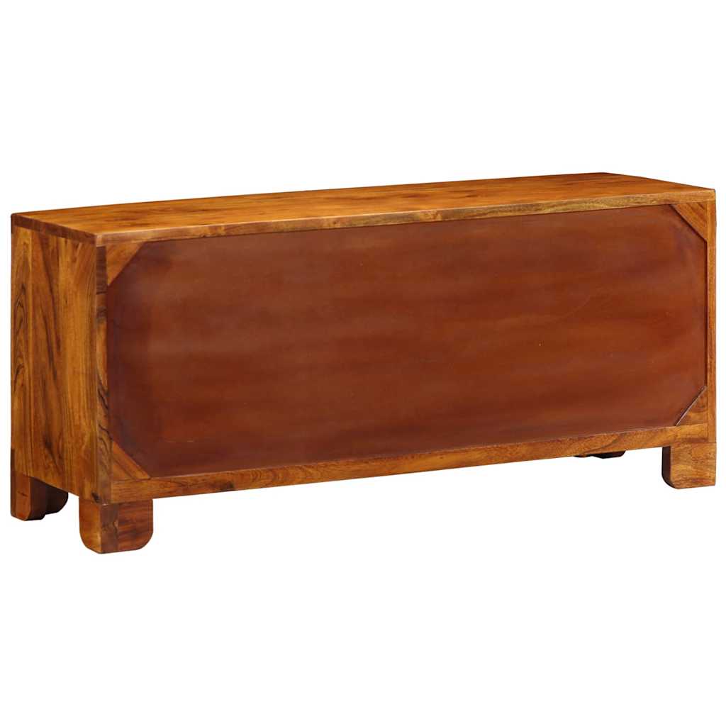 Skobänk Med Dörr Honung Brun 100 X 35 X 45 Cm Akacia Massivträ