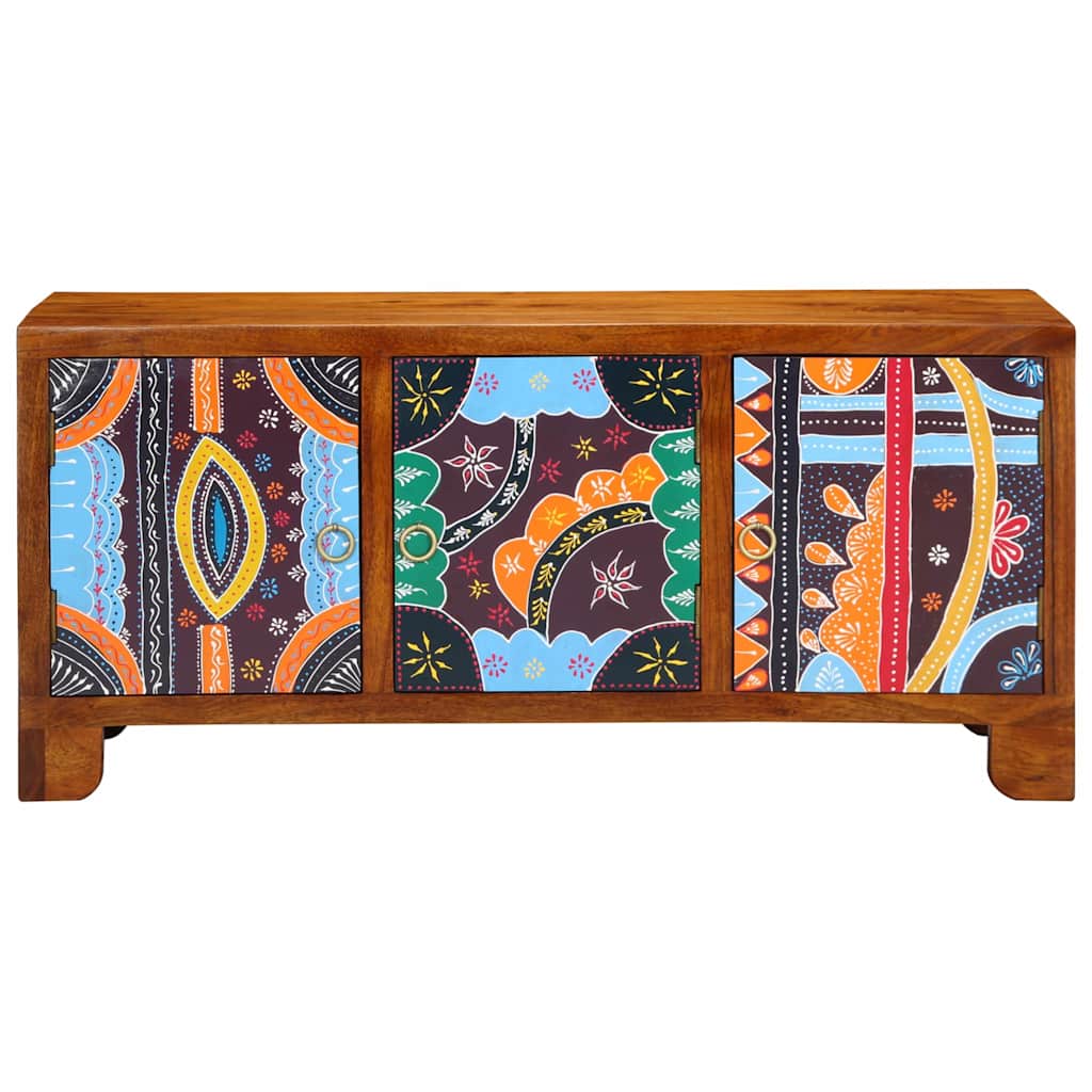 Skobänk Med Dörr Honung Brun 100 X 35 X 45 Cm Akacia Massivträ