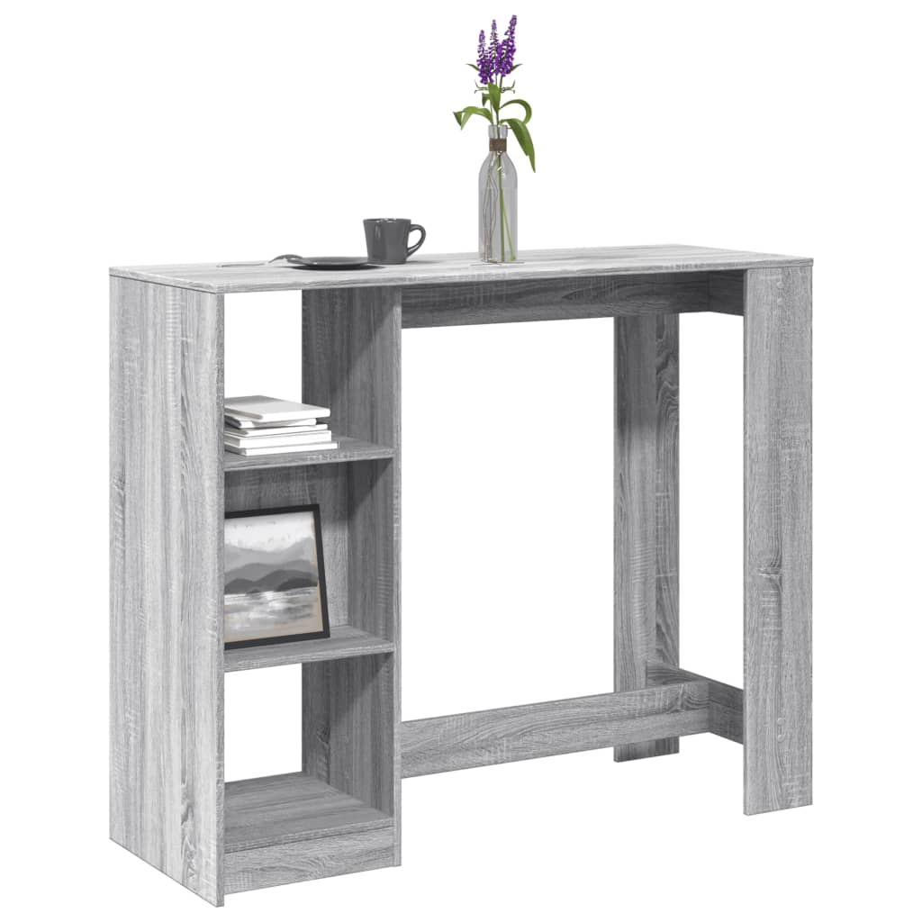 Barbord Med Hylla 124X46X103,5 Cm Konstruerat Trä