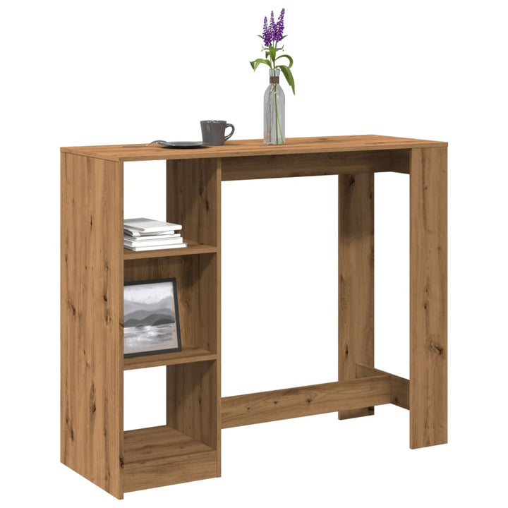 Barbord Med Hylla 124X46X103,5 Cm Konstruerat Trä