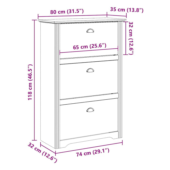 Skohylla Bodo 80X35X118 Cm