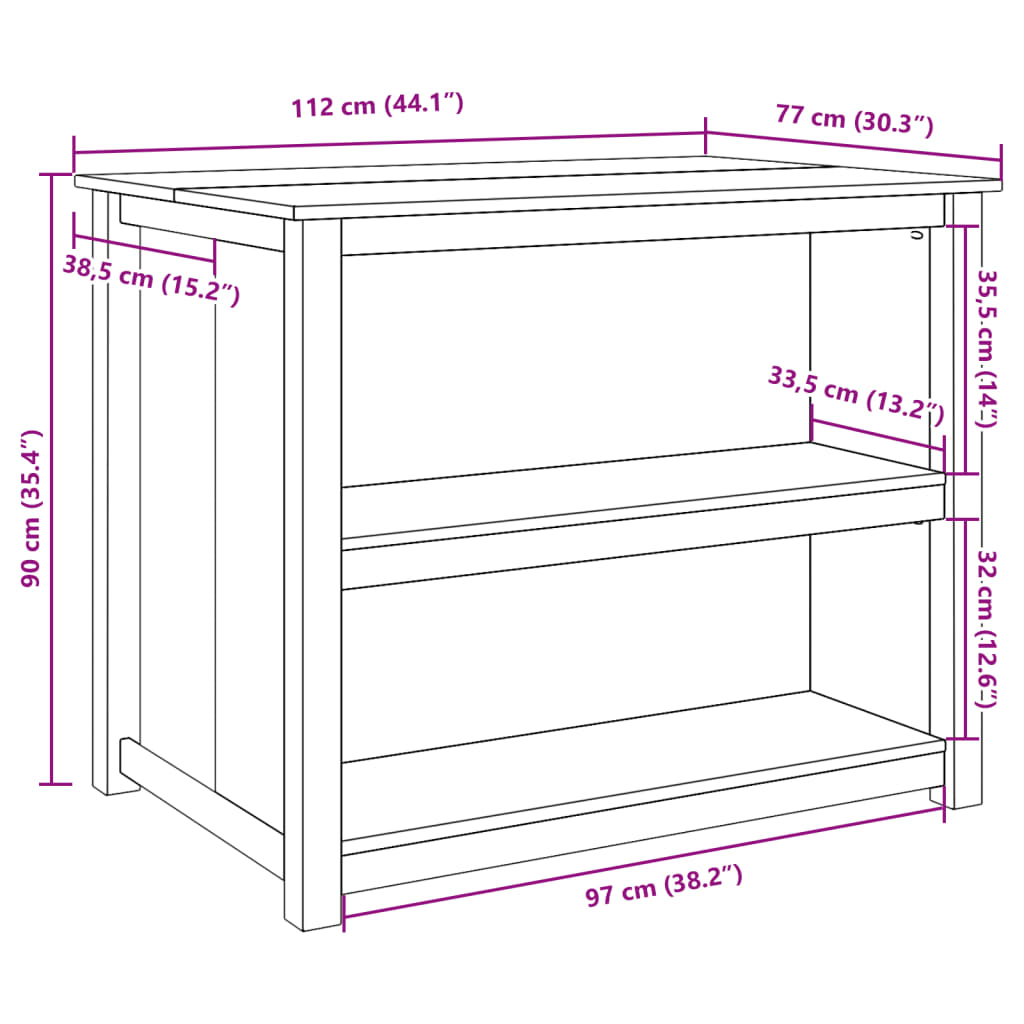 Köksö Panama 112X77X90 Cm Massiv Furu