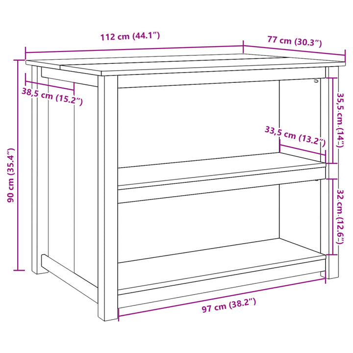 Köksö Panama 112X77X90 Cm Massiv Furu