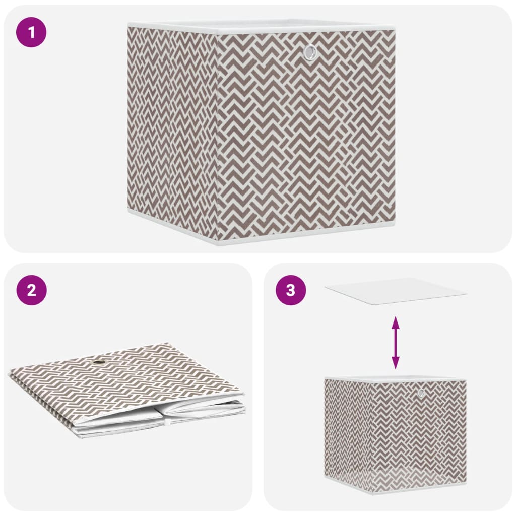 Vikbar Förvaringslådor 10 St 32X32X32 Cm Non-Woven Tyg